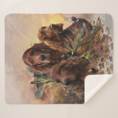 Ierse Setters met fazanten - Passion Hunt Sherpa Deken (Voorkant (horizontaal))