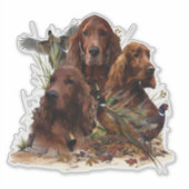 Ierse Setters met fazanten - Passion Hunt Sticker (Voorkant)