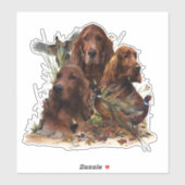 Ierse Setters met fazanten - Passion Hunt Sticker (Vel)