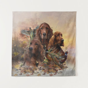 Ierse Setters met fazanten - Passion Hunt Wandkleed