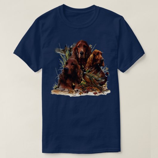 Ierse Setters met fazanten T-shirt (Design voorkant)