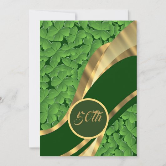 Ierse shamrock 50ste huwelijksverjaardag kaart (Achterkant)
