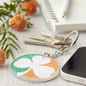 Ierse Shamrock aangepaste sleutelhanger (Voorkant Rechts)