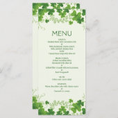 Ierse shamrock bladeren (klaver) Bruiloft Menu (Voorkant / Achterkant)