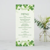 Ierse shamrock bladeren (klaver) Bruiloft Menu (Staand voorkant)