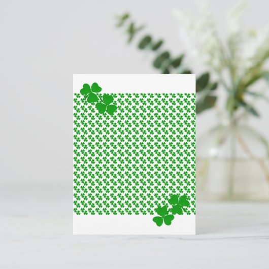 ierse Shamrock Briefkaart (Staand voorkant)