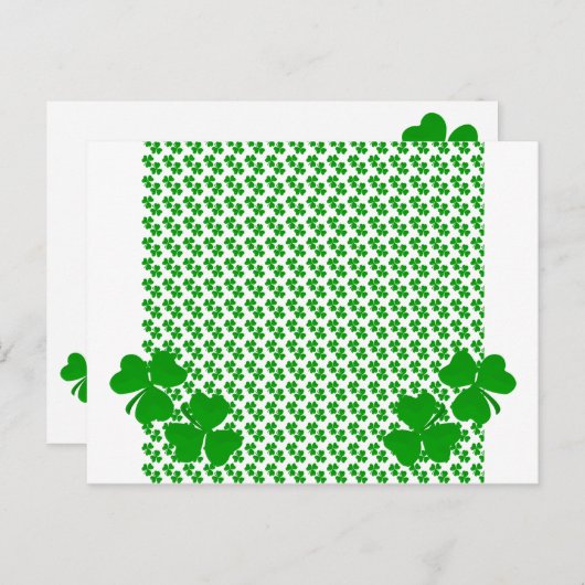 ierse Shamrock Briefkaart (Voorkant / Achterkant)
