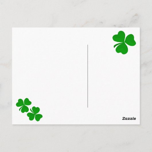 ierse Shamrock Briefkaart (Achterkant)