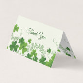 Ierse Shamrock bruiloft dank u Visitekaartje (Achterkant)