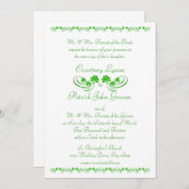 Ierse Shamrock bruiloft Kaart (Voorkant / Achterkant)