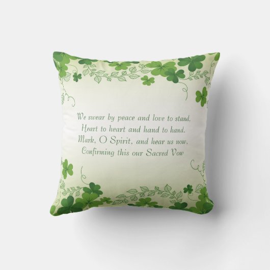 Ierse shamrock bruiloft kussen (Achterkant)