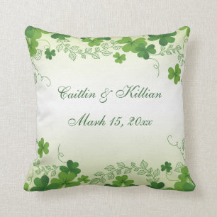 Ierse shamrock bruiloft kussen