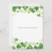 Ierse shamrock, bruiloft Vrijgezellenfeest Invitat Kaart (Achterkant)