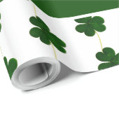 Ierse Shamrock Clovers Pattern - aangepaste tekst Cadeaupapier (Rol Hoek)