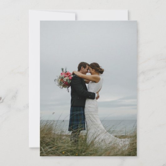 Ierse Shamrock Cross Emerald Groene foto bruiloft Bedankkaart (Achterkant)