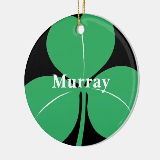 Ierse Shamrock Custom Name Modern Green Black Keramisch Ornament (Links)