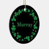 Ierse Shamrock Custom Name Modern Wreath Keramisch Ornament (Rechts)