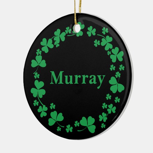 Ierse Shamrock Custom Name Modern Wreath Keramisch Ornament (Links)