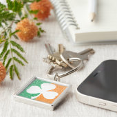 Ierse Shamrock custom premium sleutelhanger (Zijkant)