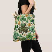 Ierse Shamrock en Gouden St. Patrick's Day Tote Bag (Dichtbij)