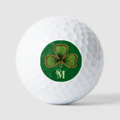 Ierse Shamrock en Green St Patrick's Day Monogram Golfballen (Voorkant)