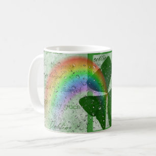 Ierse Shamrock en Rainbow in Rain Koffiemok