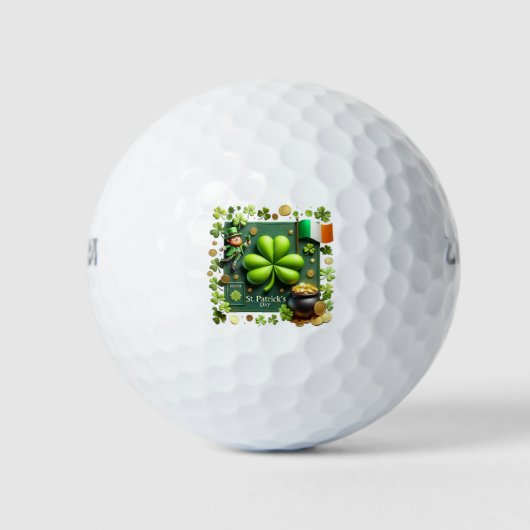 Ierse Shamrock en vlag St. Patrick's Day Golfballen (Voorkant)