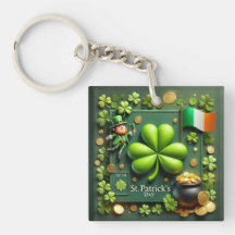 Ierse Shamrock en vlag St. Patrick's Day