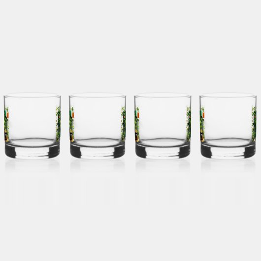 Ierse Shamrock en vlag St. Patrick's Day Whisky Glas (Rechts)