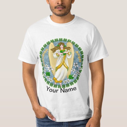 Ierse Shamrock Engel T-shirt (Voorkant)