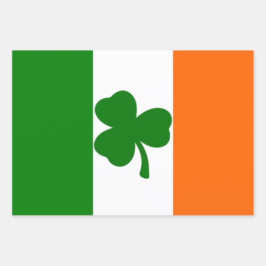 Ierse Shamrock Flag Inpakpapier Vel (Voorkant 2)