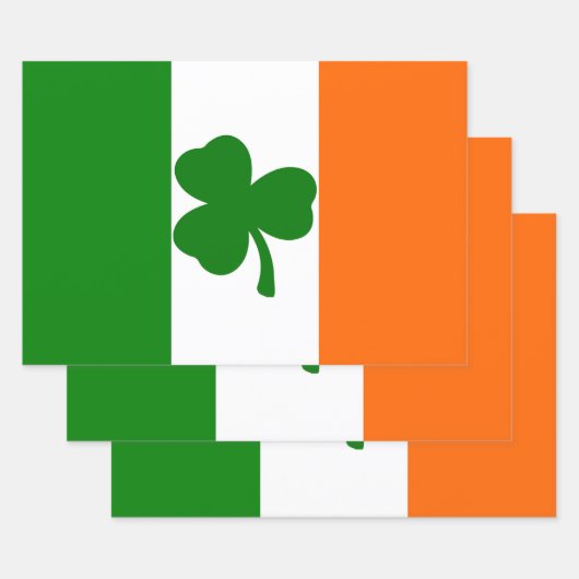 Ierse Shamrock Flag Inpakpapier Vel (Set)