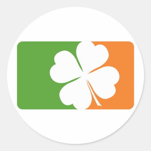 Ierse Shamrock Flag Ronde Sticker (Voorkant)