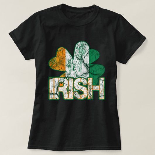Ierse Shamrock Flag Shirten (verhard) T-shirt (Design voorkant)