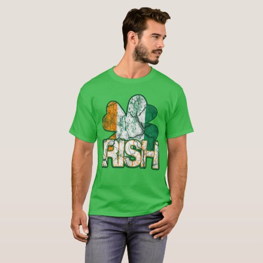 Ierse Shamrock Flag Shirten (verhard) T-shirt (Voorkant volledig)