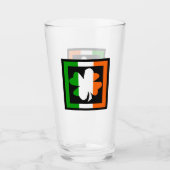 Ierse Shamrock Flag Stripe Glas (Voorkant)