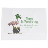 Ierse Shamrock Flamingo St. Patrick's Day Feest Groot Cadeauzakje (Achterkant)