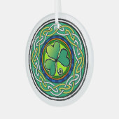 Ierse shamrock glas ornament (Voorkant links)
