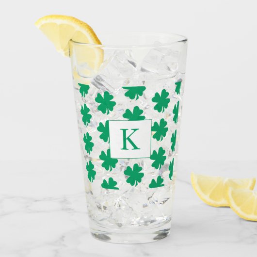 Ierse Shamrock Green Clover Pattern-programma's Glas (Voorkant ijs)