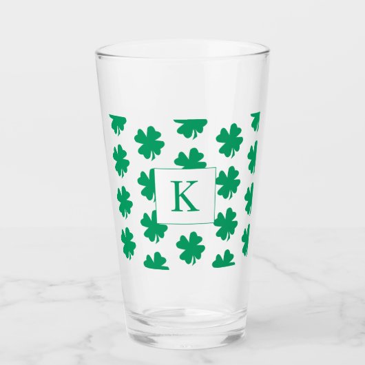 Ierse Shamrock Green Clover Pattern-programma's Glas (Voorkant)