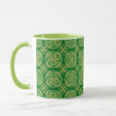 Ierse Shamrock Groene Abstracte Keltische Knoop Ge Mok (Links)