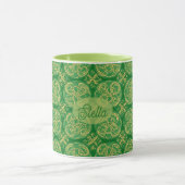 Ierse Shamrock Groene Abstracte Keltische Knoop Ge Mok (Midden)
