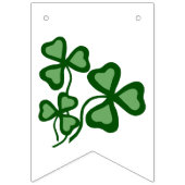 Ierse shamrock, groene klaver, 2 groene shamrock vlaggetjes (Tweede vlag)