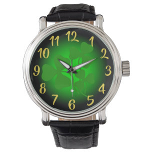 Ierse shamrock/groene klaver, Ierland neon groen Horloge