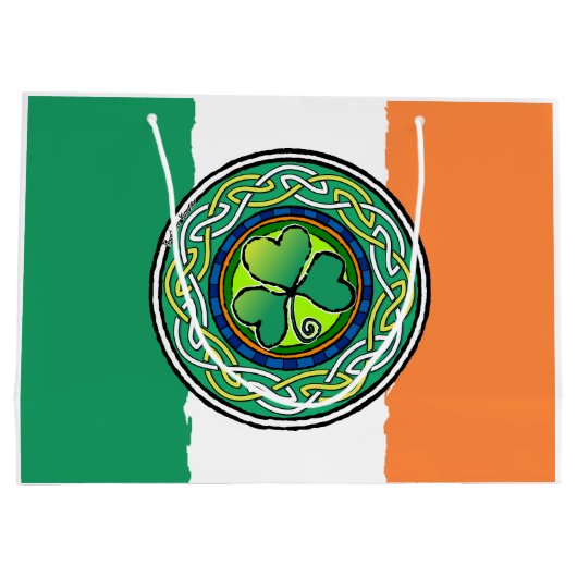 Ierse shamrock groot cadeauzakje (Achterkant)
