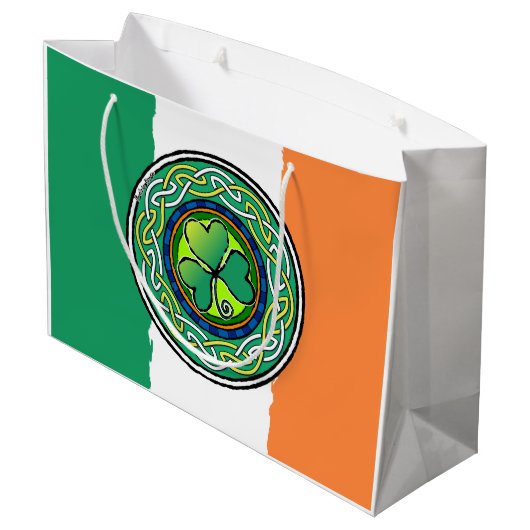 Ierse shamrock groot cadeauzakje (Achterkant Gekanteld)