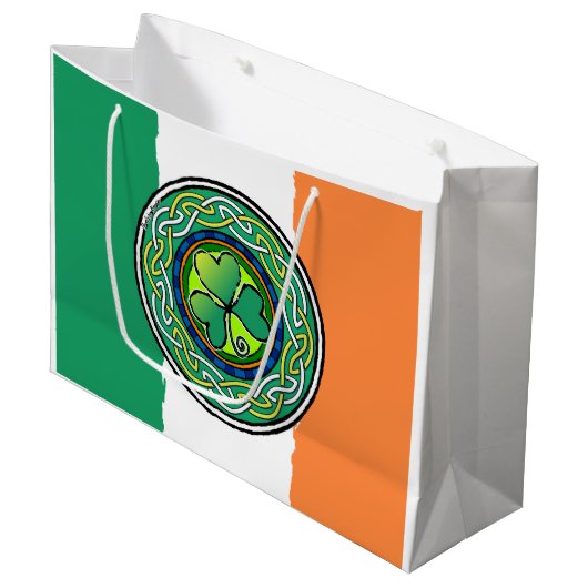 Ierse shamrock groot cadeauzakje (Voorkant Gekanteld)