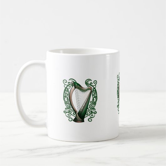 Ierse Shamrock Harp Koffiemok (Links)