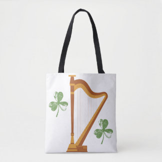 Ierse Shamrock Harp Tote Bag