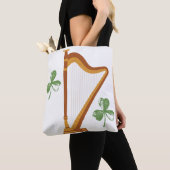 Ierse Shamrock Harp Tote Bag (Dichtbij)